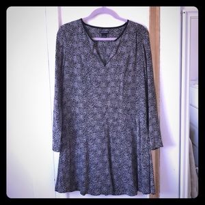 Club Monaco Silk Long Sleeve Print Dress
